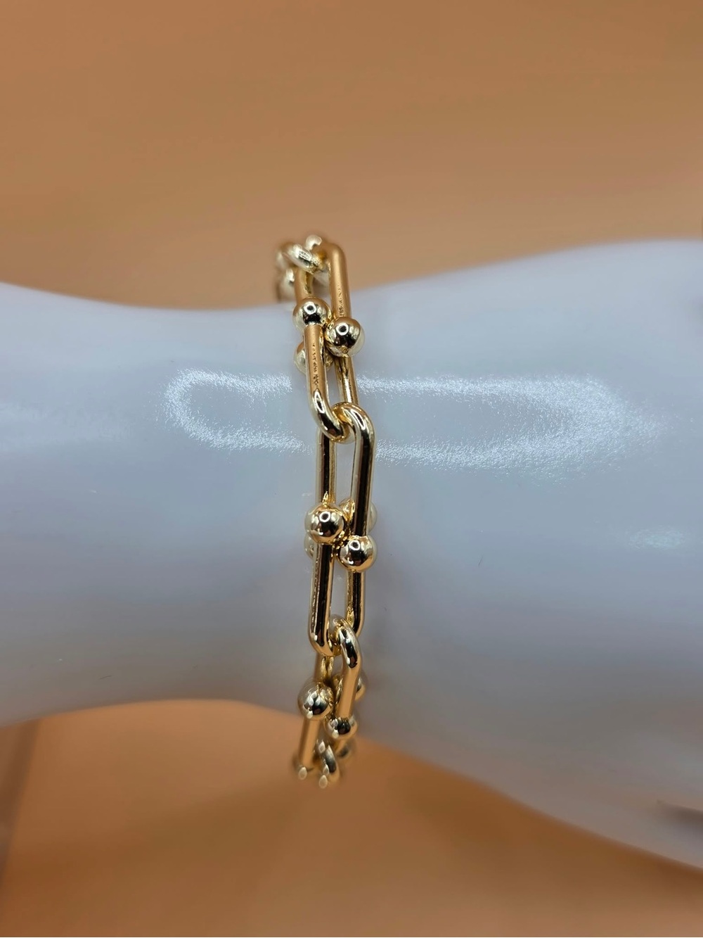 Gold Plated Link Bead Bracelet - Women Jewelry